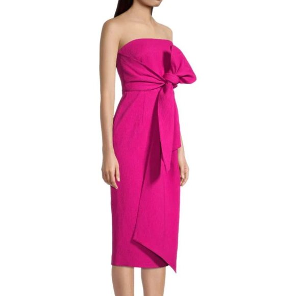 Rebecca Vallance Dresses & Skirts - Andie Tie Midi Dress Magenta Midi Dress Size 4/NWT